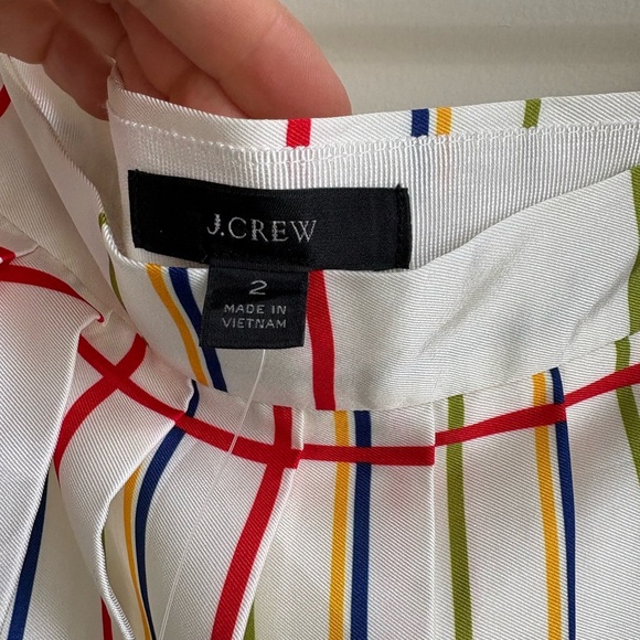 J Crew Pleated midi skirt with floral border NWT - Size 2 - Picture 6 of 7